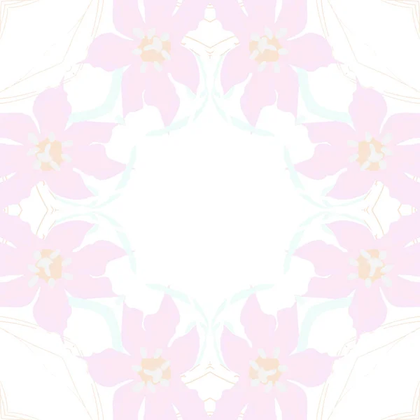 Kreisförmiges Nahtloses Muster Aus Floralen Motiven Blumen Blättern Ellipsen — Stockvektor