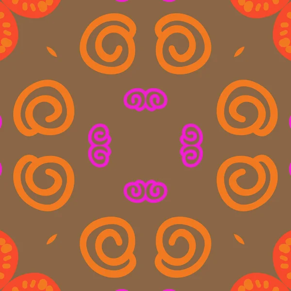 Circulaire Naadloze Patroon Van Abstracte Motief Ellipsen Spiralen — Stockvector