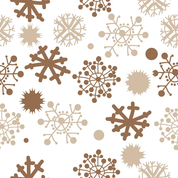 Bezszwowy Wzór Dekoracyjnego Motywu Gryzoni Płatki Śniegu Gwiazdki Elipsy Ręcznie — Wektor stockowy