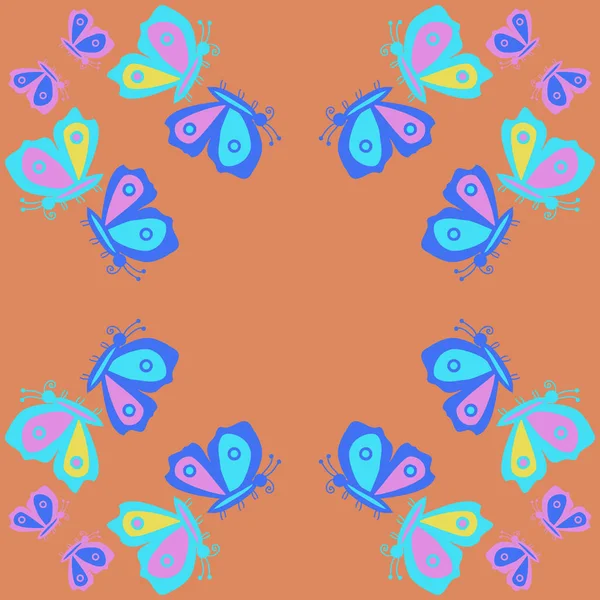 Seamless Pattern Abstract Simple Butterflies — Stock Vector