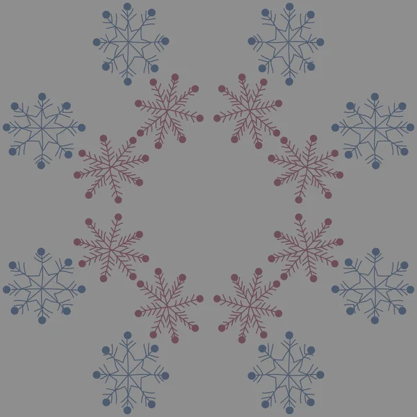 Циркулярный Бесшовный Рисунок Цветных Мотивов Снежинками Просто Векторная Иллюстрация — стоковый вектор