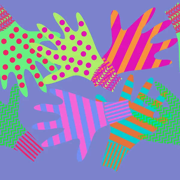 抽象的なシンプルな手袋のシームレスなパターン — ストックベクタ