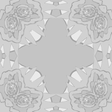 Çiçek motifli dairesel dikişsiz desen, fotokopi alanı