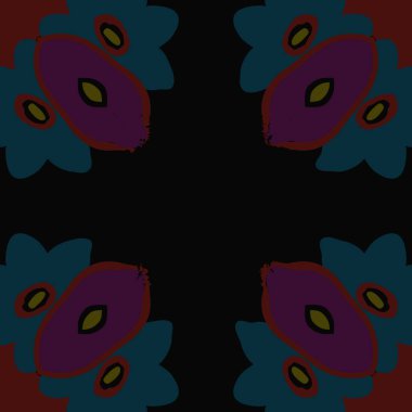 Çiçek motifi ile dairesel dikişsiz desen 