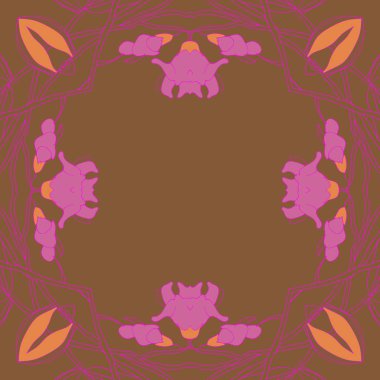 Çiçek motifli dairesel dikişsiz desen, fotokopi alanı