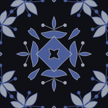 Çiçek motifi ile dairesel dikişsiz desen  