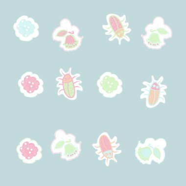 Böcekler ile dikişsiz soyut desen , vektör arka plan