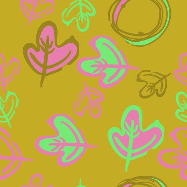 Renk arka planda dikişsiz yapraklar