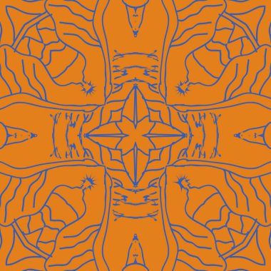 Narin motif, çizgiler, yıldızlar, dalgalar dairesel dikişsiz desen.  