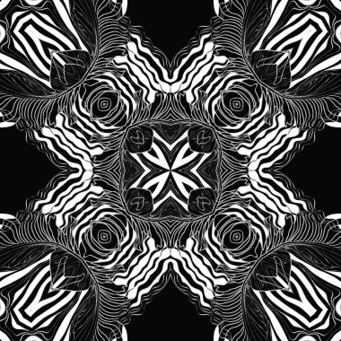 Dekoratif renkli motifdairesel dikişsiz desen