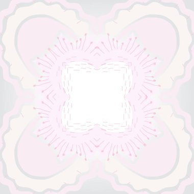 Stilize çiçek dairesel dikişsiz desen, delik, dalgalar, stamens, kopya alanı.  