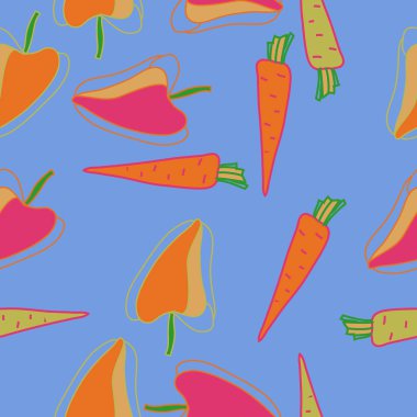 Renkli sebzeler ile dikişsiz desen, vektör