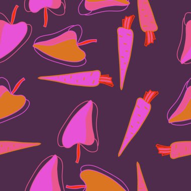 Renkli sebzeler ile dikişsiz desen, vektör