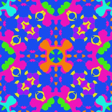 Kopyalama alanı ile renkli motif dairesel dikişsiz desen