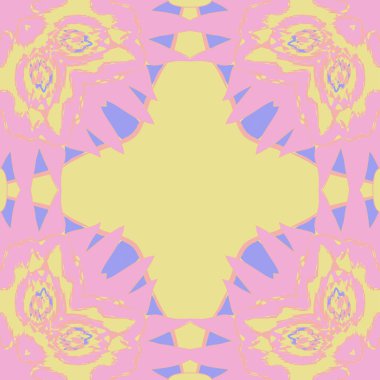 Çiçek motifli dairesel dikişsiz desen, fotokopi alanı