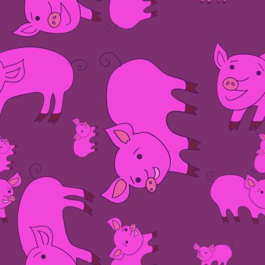 Soyut basit domuzlar ile dikişsiz desen
