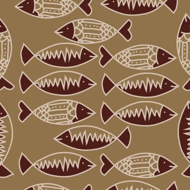 Renkli motif balık dikişsiz desen