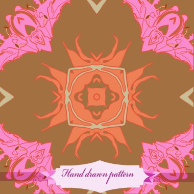 Çiçek motifli dairesel dikişsiz desen, fotokopi alanı