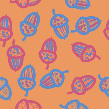 renkli soyut basit meşe palamudu desen