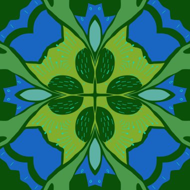 Çiçek motifinin dairesel dikişsiz deseni.