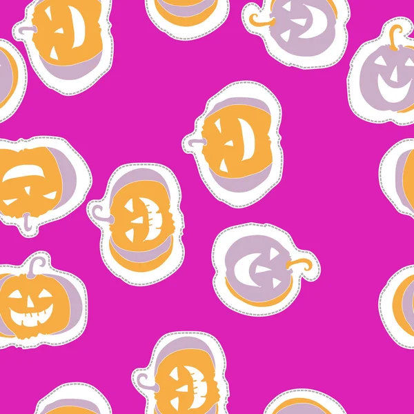 Pumpkin Seamless Pattern Colored Motif — Stock Vector