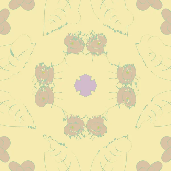 Patrón Circular Sin Costuras Motivo Floral Simplemente Ilustración Vectorial — Archivo Imágenes Vectoriales