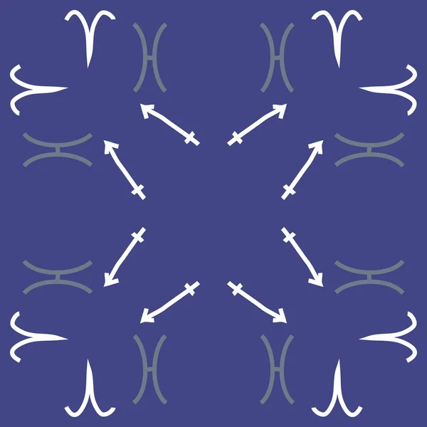 Безшовний Візерунок Знаків Зодіаку Риби Сагітарії Векторні Ілюстрації — стоковий вектор