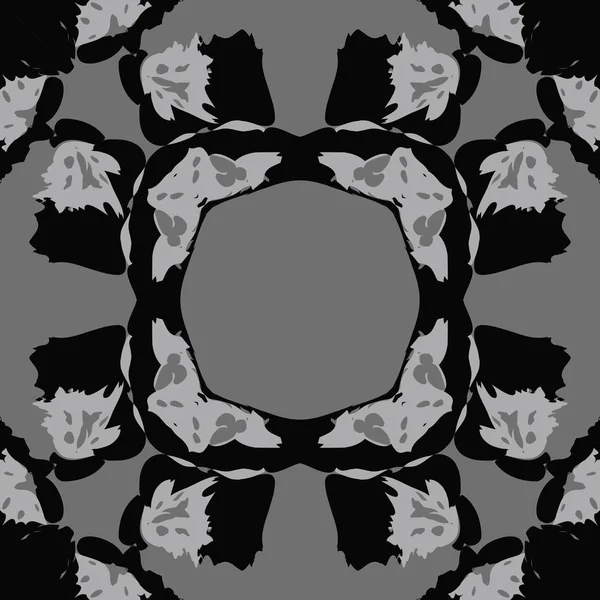 形成された花 コピースペースの円形シームレスパターン — ストックベクタ
