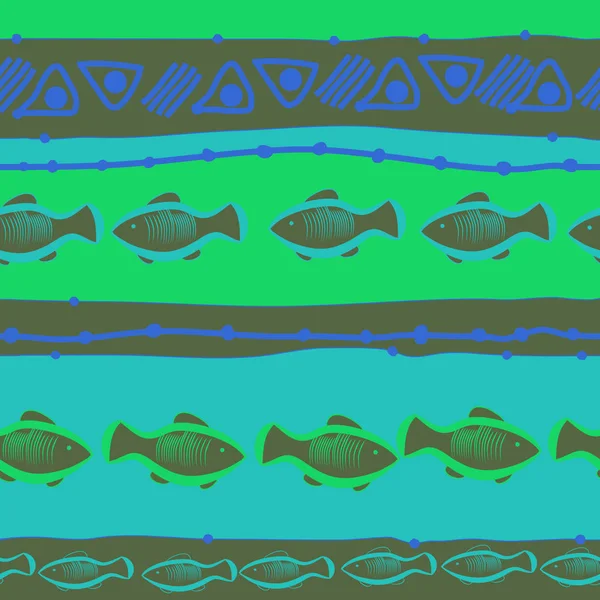 Patrón Inconsútil Peces Simples Abstractos — Vector de stock