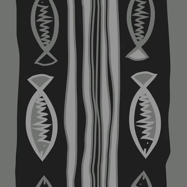Бесшовный Рисунок Абстрактных Простых Рыб — стоковый вектор