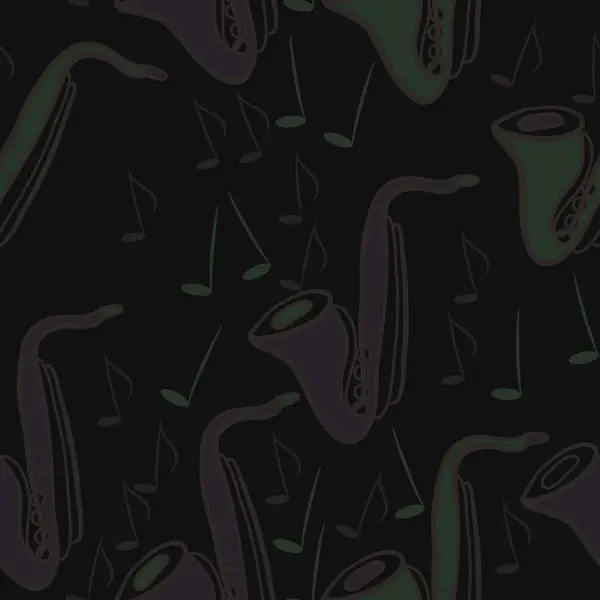 Nahtloses Muster Abstrakter Einfacher Saxophone — Stockvektor