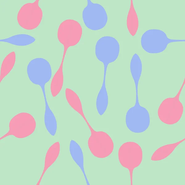 抽象彩色勺子的无缝图案 — 图库矢量图片