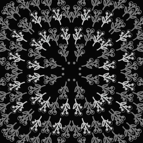 花モチーフの円形シームレスパターン ベクトルイラスト — ストックベクタ
