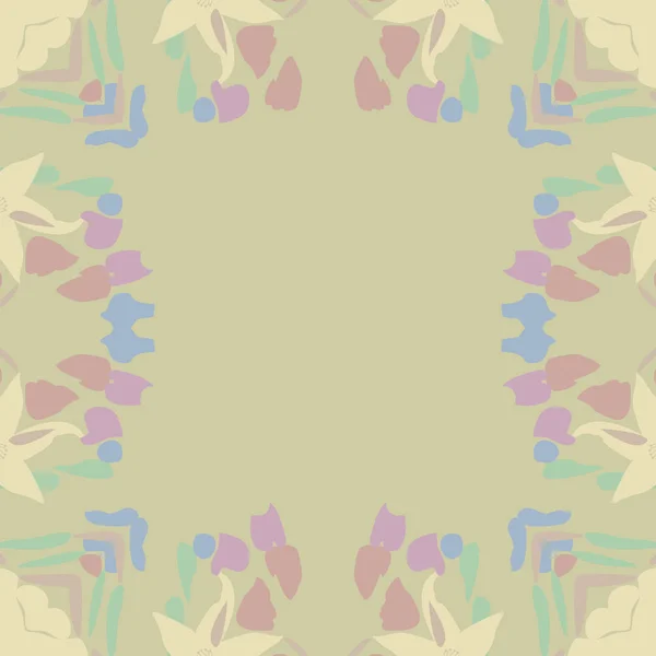 Kreisförmige Nahtlose Muster Von Floralen Motiv Einfach Vektorillustration — Stockvektor