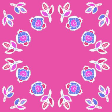 Renkli motif çiçek dikişsiz desen