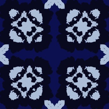 Kaleydoskopik motifteki soyut dekoratif lekelerin ve lekelerin dairesel dikişsiz deseni