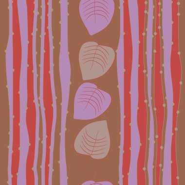 yaprakları ile dikişsiz desen vektör illüstrasyon