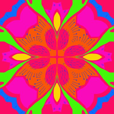 Çiçek motifinin dairesel dikişsiz deseni.