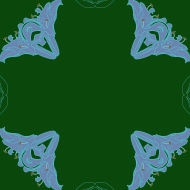 Çiçek motifli dairesel dikişsiz desen, fotokopi alanı