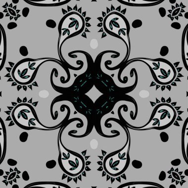 Spiralli oryantal motifin dairesel dikişsiz deseni 