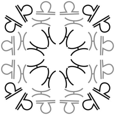 Burç motifinin dikişsiz deseni, vektör illüstrasyonu