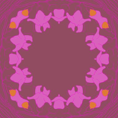 Çiçek motifinin dairesel dikişsiz deseni.