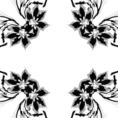 Çiçek motifli dairesel dikişsiz desen, fotokopi alanı