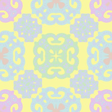 Renkli motifin dairesel dikişsiz deseni