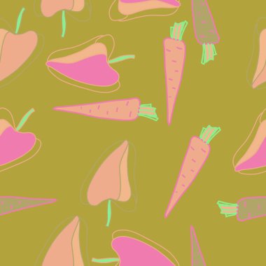 Renkli sebzeler ile dikişsiz desen, vektör