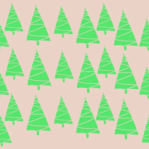 Soyut Renkli Noel Köknar Ağaçlarının Dikişsiz Desen — Stok Vektör