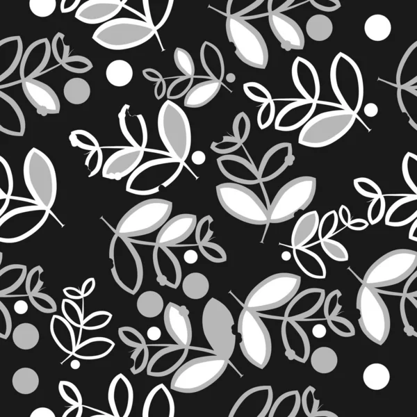 Modèle Sans Couture Branches Feuilles Simples Abstraites — Image vectorielle