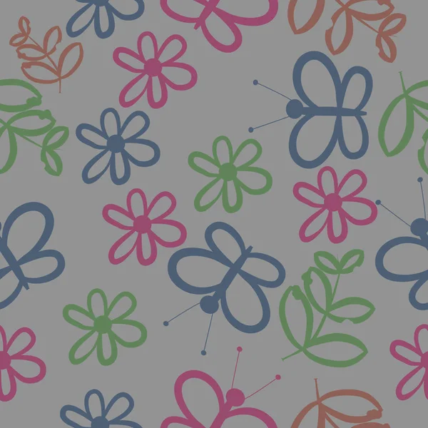 Dikişsiz soyut desen, çiçeklervektör illüstrasyon 