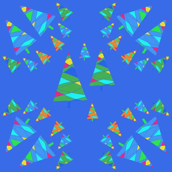 Seamless Pattern Abstract Simple Christmas Trees — Stock Vector