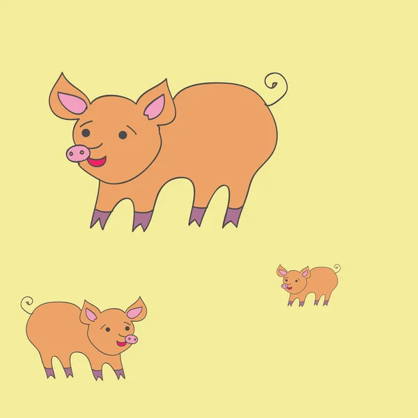Modèle Sans Couture Avec Des Cochons Simples Abstraits — Image vectorielle